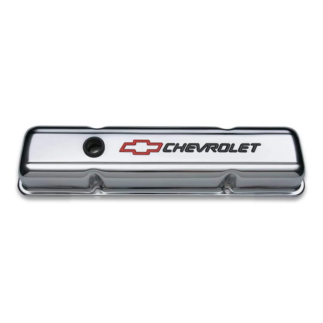 141-899 – PROFORM Valve Cover, Small Block Chevy Short Valve Cover With Oil Fill Hole With Baffle Chevrolet Emblems C...